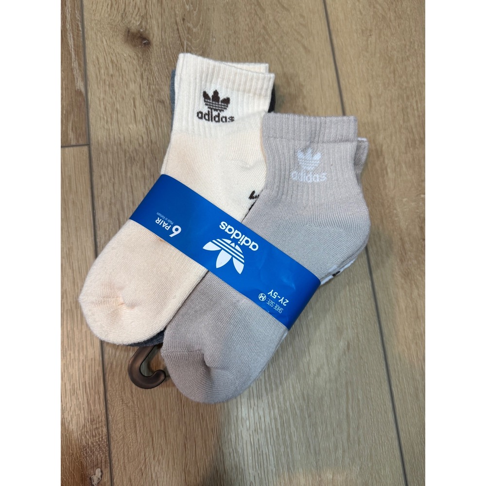 Adidas Originals Trefoil Quarter Socks 6 Pair Pack Youth Medium 2Y-5Y Neutral